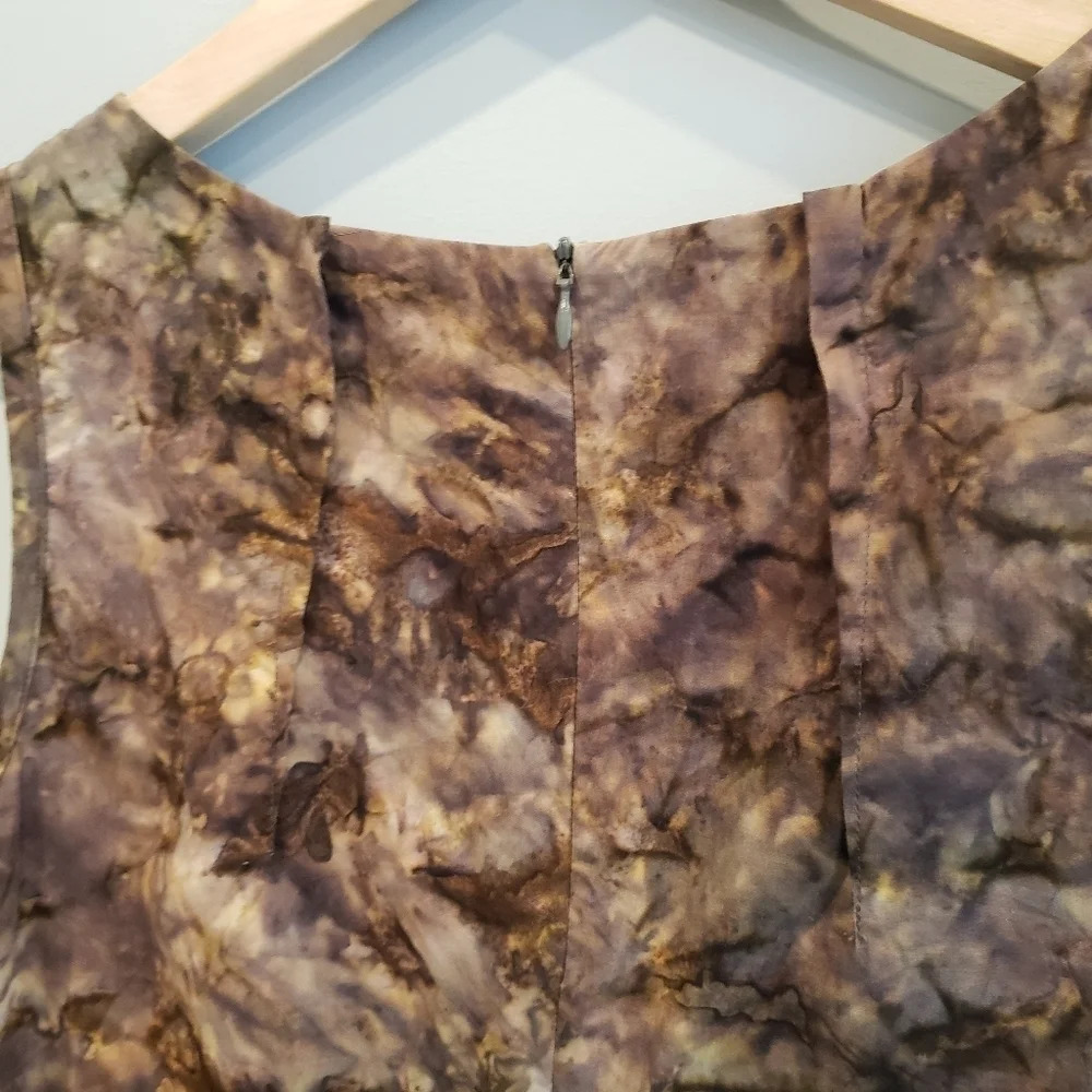 Comrags Injection Print Midi Sheath Dress Ruffle Details  Made in Canada NWOT - Picture 9 of 15